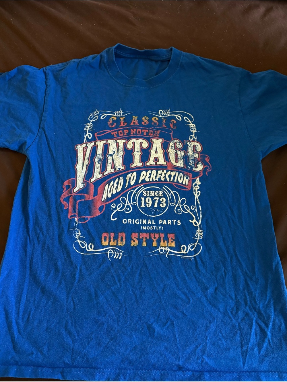 Vintage blue T-shirt.